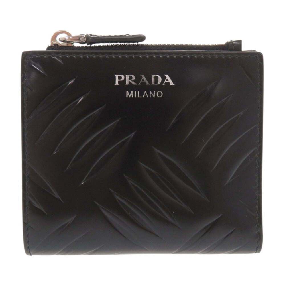 Excellent Condition Prada Logo Compact Wallet In … - image 1